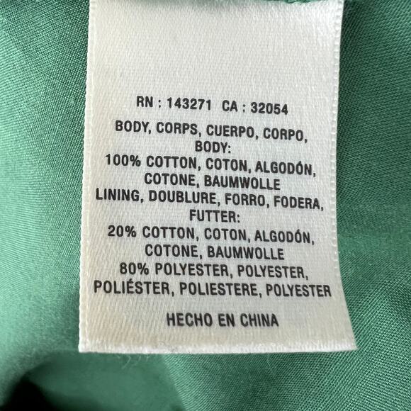 Anthropologie WOLVEN Green Sleeveless Button-Down Eyelet Cotton Sheath Dress 6 - Picture 9 of 9